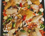 عکس مرحله 4 از دستور سینی مرغ و سبزیجات