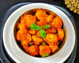A picture of step 6 of Arbi Masala Fry.