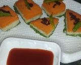 A picture of step 11 of Tri Color Dhokla.