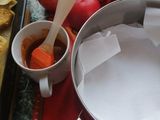 Rántott cukkini, padlizsán, burgonya salátával, pirított napraforgó maggal