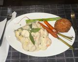 A picture of step 6 of Cod Mornay - this is an amazing Luxary Dish for a WOW.