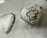 A picture of step 9 of Cookpad Valentine Matcha Heart Cake.