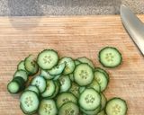 A picture of step 1 of Cucumber and Wakame (sea weed) in Vinegar - Japanese #vegan.