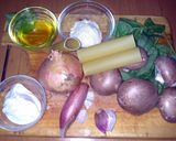 A picture of step 1 of Sig's Spinach and Mushroom Cannelloni.