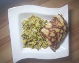 A picture of step 2 of Pancake and scramble egg.