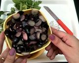 A picture of step 1 of Black plum smoothie.