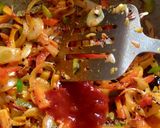 A picture of step 3 of Leftover Rice Schezwan Fried Rice.
