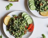 A picture of step 3 of Spinach Tabbouleh Salad.