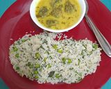 A picture of step 11 of Spinach Pakora Kadhi With Indian Herbed Rice - Punjabi meal For Dinner.
