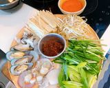 รูปขั้นตอนการทำที่ 1 ของ อาหารทะเลนึ่งรสเผ็ดสูตรเกาหลี+ไทย 해물찜 (แฮมุลจิม) Steamed seafood 🦐🦑style by barbie👩🏼🍳