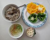 Hình bước làm 1 của món ỚT CHUÔNG NHỒI CHẢ CÁ HẤP - SỐT KIỂU NHẬT