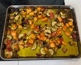 A picture of step 7 of Pasta with roasted vegetables and feta cheese salad.