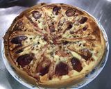 Une image de l'étape 14 de Tarte aux pêches de vigne et pignons de pin (pâte brisée épeautre pêche).