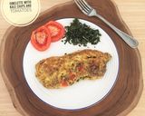 Foto langkah ke 4 dari resep Omelette with kale chips and tomato.