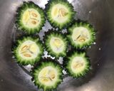 A picture of step 1 of Bitter Gourd Fritters.