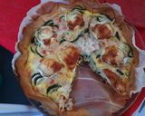 Une image de l'étape 5 de Tarte aux courgette, poulet et chèvre.