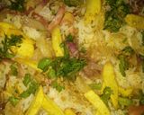 A picture of step 4 of Veg biryani with smoky effect.