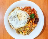 Hình bước làm 1 của món Eat clean: Mỳ ý sốt cà chua (300cal) + Cơm diêm mạch quinoa trộn (309cal)