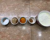 A picture of step 1 of Chicken Sajji.