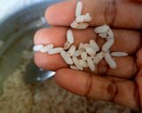 A picture of step 7 of Karela vadi matta/ red rice.
