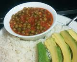 A picture of step 6 of Peas and white rice.