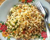 Foto langkah ke 3 dari resep Nasi Gurih Pindang Daun Kari.