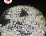A picture of step 2 of Panchmel Dal with steamed rice.