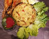 A picture of step 18 of Veg and chicken biryani platter.