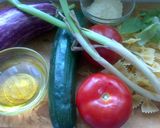 A picture of step 1 of Sig's Courgette, Aubergine,Tomato and Pasta Salad.