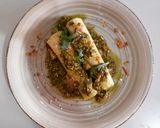 Foto del paso 10 de la receta Puerros confitados con panceta y pesto de rúcula y pistachos