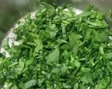 A picture of step 2 of Spinach Paratha with Mint chutney & Buttermilk.
