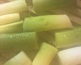 A picture of step 2 of Sumac leeks.