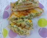 A picture of step 5 of Paneer veg cheese corn grilled sandwiches/ healthy breakfast.