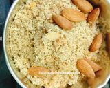 A picture of step 4 of Wheat flour ladoo's using left over milk solids of ghee.