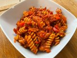 Pasta con chorizo vegano
