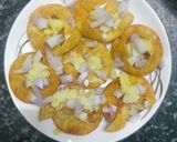 A picture of step 2 of Sev puri/papdi chat.