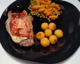 Une image de l'étape 3 de Spiringue de porc gratiné au brie et jambon de parme.