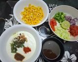 A picture of step 1 of Sweet Corn and Vegetables Raita.