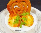A picture of step 15 of Aloo ki Jalebi with aloo chaat.