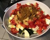 Une image de l'étape 6 de Merguez et légumes à l'orientale au citron confit et piments verts.