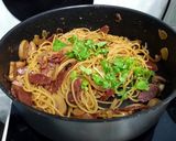 A picture of step 12 of Spaghetti With Chinese Sausages And Mushroom.