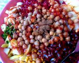 A picture of step 2 of Mix beans chaat or salad.