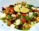 A picture of step 2 of Paneer and Chickpea Salad.
