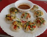 A picture of step 3 of Rava Colorful Idli.
