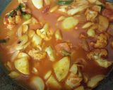 A picture of step 3 of Lima beans curry with ghobi and aloo.