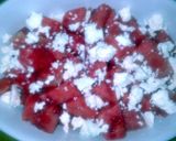 A picture of step 3 of Sig's Watermelon Salad.