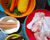 Foto langkah ke 1 dari resep Sup jagung cinta penuh warna.