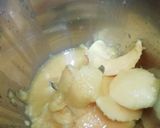 A picture of step 2 of Mango Thandai Shake with ice cream.