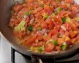 A picture of step 5 of Mexican Sunrise: Eggs with Serrano Pepper, Red Onion, and Tomato.