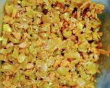A picture of step 8 of Egg Bhuji with veggies.